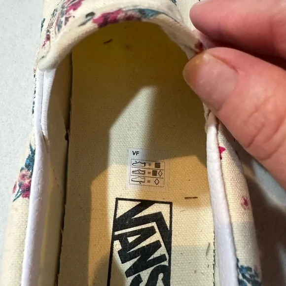 Women’s Vans Floral Slip-On Sneakers - Cream and Pink - Picture 3 of 4